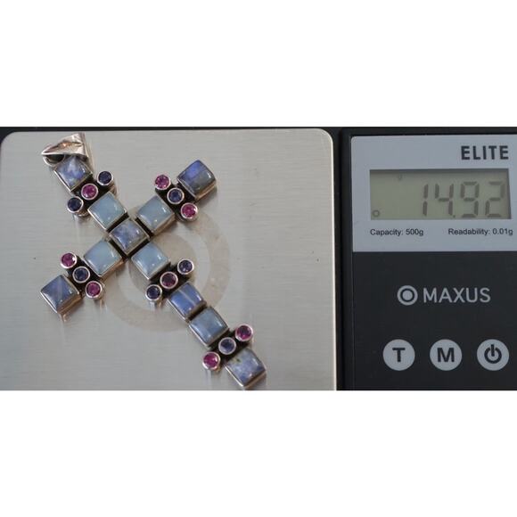 Nicky Butler Sterling Silver 925 Multi Color Stone Pendant 14.92G / 3.1in - Picture 5 of 5